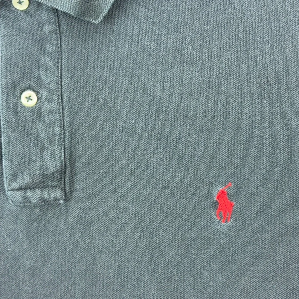 Polo Ralph Lauren Shirt Mens Large Tall LT Black Cotton Pique Pony Logo Classic